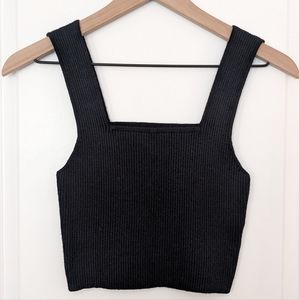 NWOT Small (4) Black Sweater Square Neck Tank Top